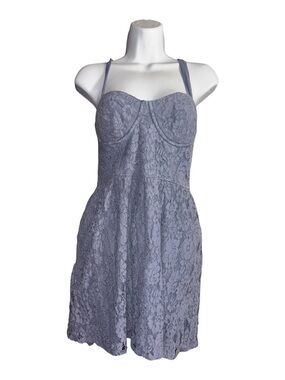 Abercrombie & Fitch Blue Lace Corset Dress – Sweetheart Neckline – Size Medium